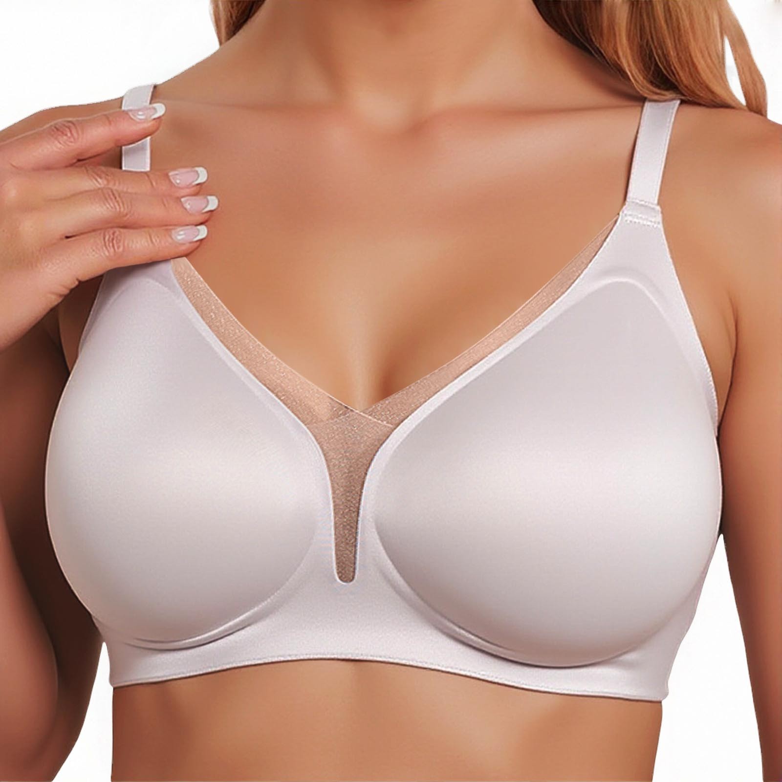 thumbnail image 2 of Sujetador push up para mujer: sin aros, sujeción suave, tejido satinado, realza ligeramente el pecho, 2 of 4